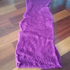 Purple knit infinity scarf